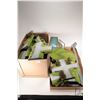 Image 1 : Two boxes containing a large selection of tabletop terrain including roads, rivers, grass mounts etc