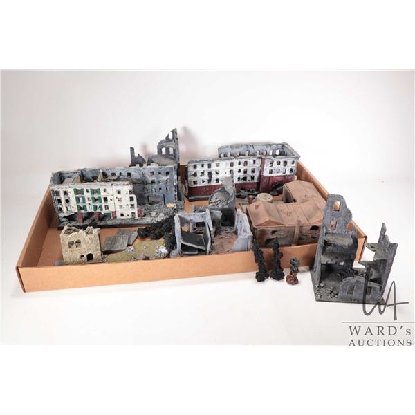 Large selection of bombed out buildings for wargaming dioramas