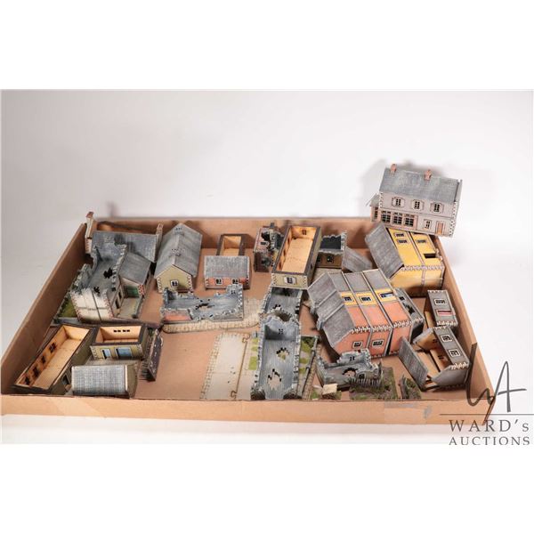 Large selection of tabletop diorama buildings made from laser cut wood