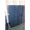 Image 1 : Two Ikea brand "Alex" six drawer storage cabinets, dark blue in colour, note: crack in one drawer fr