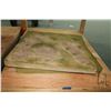 Image 9 : Handmade wooden wargaming table with undershelf, on castors, fitted with WWII trench terrain, 31" H 