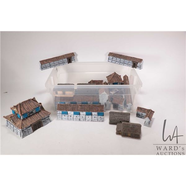 Selection of poured resin/ plastic tabletop Medieval village