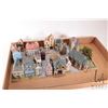 Image 1 : MIniature European diorama featuring two story timber framed houses and thatched roofed buildings as