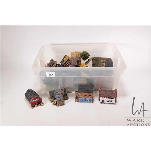 Selection of miniature composition buildings for tabletop wargaming