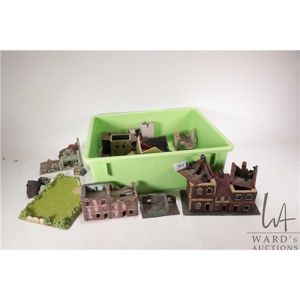 Selection of miniature composition buildings for tabletop wargaming
