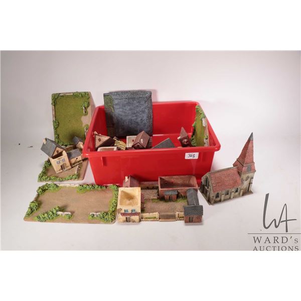 Selection of miniature composition buildings for tabletop wargaming