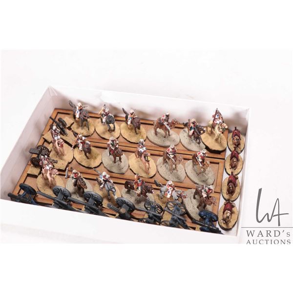 Selection of what appears to be 15mm Arab army figures including 31 mounted camel mounted figures an
