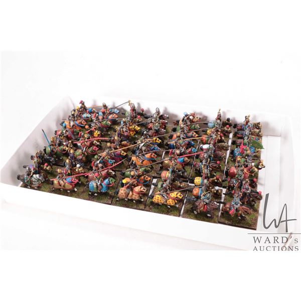 Selection of what appears to be 15mm possibly Persian medieval knights and mounted bowmen, 21 bases,