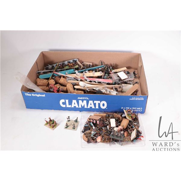 Large selection of what appears to be 15mm wargaming figures including some fully painted, some half