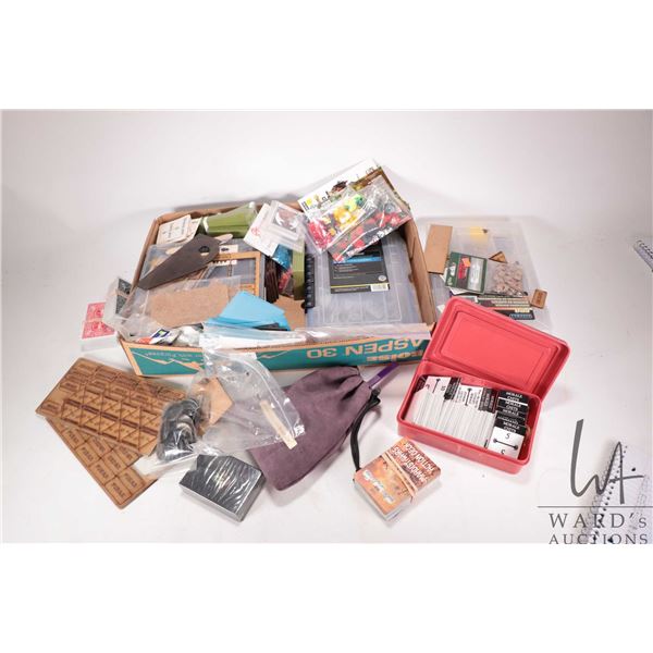 Selection of wargaming figure bases, decks of cards, gaming cards etc.