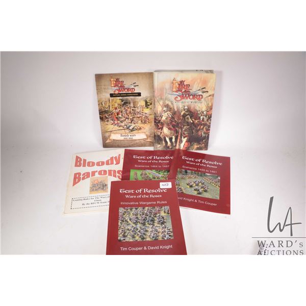 Selection of Wargaming books including "Test of Resolver- War of the Roses Innovative Wargame Rules"