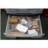 Image 7 : Six drawer rolling storage cart and contents including laser cut wooden gaming bases and magnetic ba