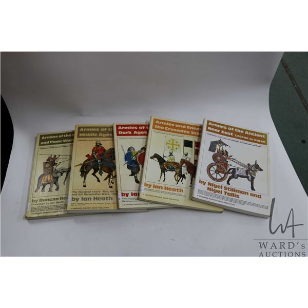 Five softcover books each illustrated an includes information on orginisation, tactics, dress and we