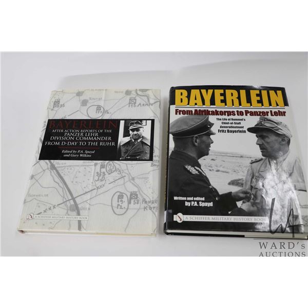 Two hardcover books including "Bayerlein: After Action Reports of the Panzer Lehr Division Commander