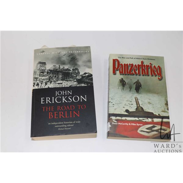 Two softcover books including "Panzerkrieg: The Rise and Fall of Hitler's Tank Division" by Peter Mc