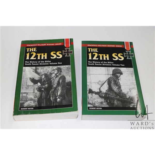 Two softcover books including "The 12th SS Volume One" and "The 12th SS Volume Two" by Hubert Meyer