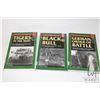 Image 1 : Three softcover books including "German Order of Battle" by Samuel W. Mitcham, Jr. , "The Black Bull