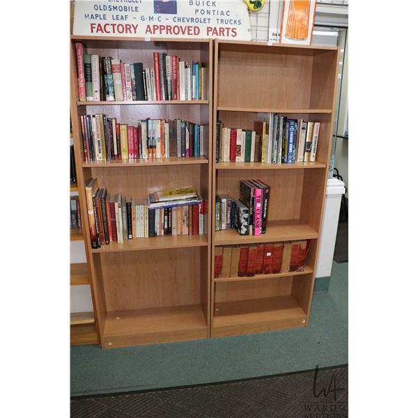 Two press board bookcases