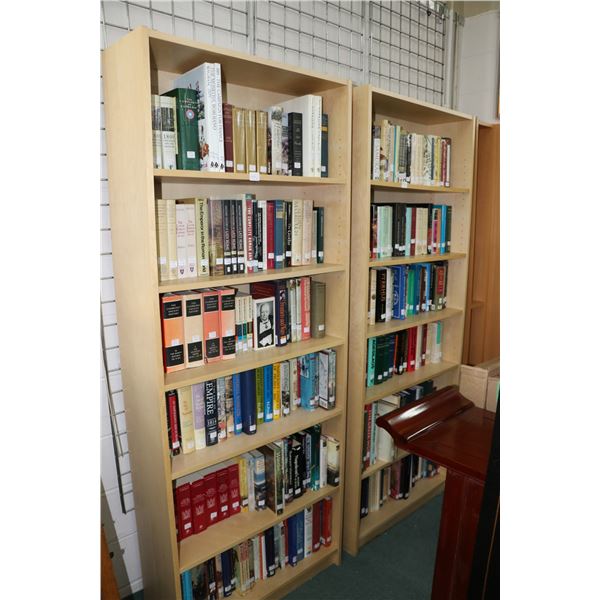Two shelving units, each with five shelves and 79" X 31 1/2" X 10 1/2"