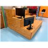 Image 2 : Wooden 3-Step Bleacher on Wheels 84" x 72" x 51"H (contents not included)