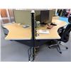Image 10 : Desk Ensemble, 3-Person Workstation Cluster w/ File Cabinets