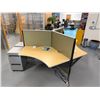 Image 4 : Desk Ensemble, 3-Person Workstation Cluster w/ File Cabinets