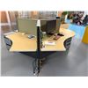 Image 6 : Desk Ensemble, 3-Person Workstation Cluster w/ File Cabinets