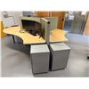 Image 8 : Desk Ensemble, 3-Person Workstation Cluster w/ File Cabinets