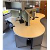 Image 1 : Desk Ensemble, 3-Person Workstation Cluster w/ File Cabinets