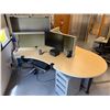 Image 2 : Desk Ensemble, 3-Person Workstation Cluster w/ File Cabinets