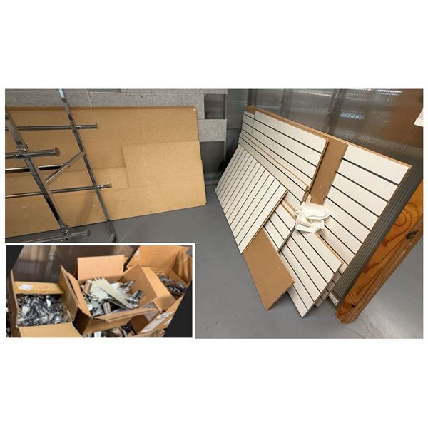 Multiple Slat Wall Panels w/ Accessories, Misc Sizes