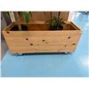 Image 2 : Qty 2 Wooden Planter Boxes w/ Wheels 48" x 19" x 22"H (plants not included)