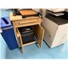 Image 4 : Wooden Printer Stand w/ Drawer & Cabinet 25" x 18" x 34"H (contents not included)