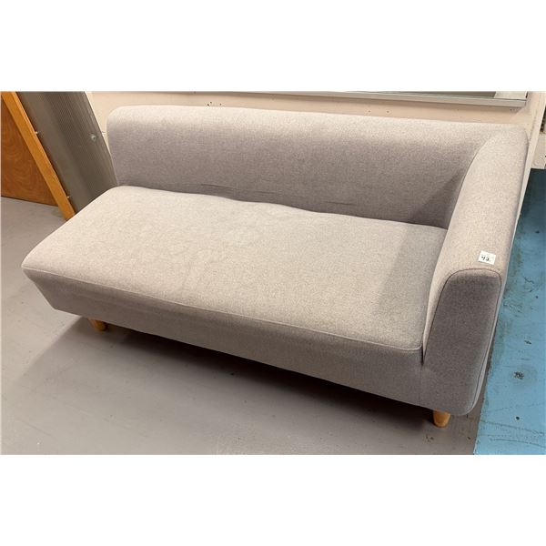 Gray Loveseat w/ Open Side & Wooden Legs 51" x 24" x 23"H
