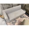 Image 2 : Gray Loveseat Sectional, Brown Sofa  & Large Pentagon-Shaped Ottoman