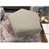 Image 3 : Gray Loveseat Sectional, Brown Sofa  & Large Pentagon-Shaped Ottoman