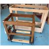 Image 1 : Qty 2 Mobile Wood-Framed Work Stands