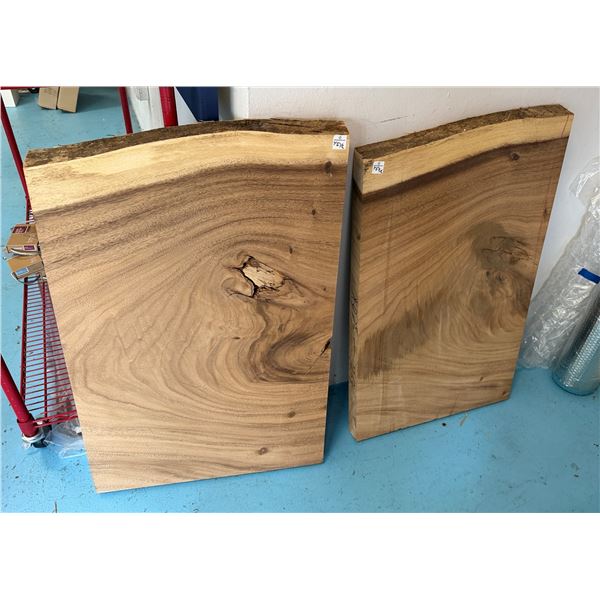 Qty 2 Live Edge Wood Sections, Misc Sizes