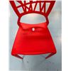 Image 4 : Qty 12 Red Plastic Chairs 16.5" x 15.5" x 33"H