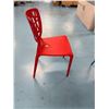 Image 5 : Qty 12 Red Plastic Chairs 16.5" x 15.5" x 33"H