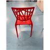 Image 6 : Qty 12 Red Plastic Chairs 16.5" x 15.5" x 33"H