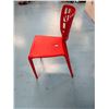 Image 8 : Qty 12 Red Plastic Chairs 16.5" x 15.5" x 33"H