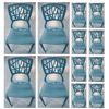 Image 1 : Qty 12 Blue Plastic Chairs 16.5" x 15.5" x 33"H