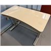 Image 1 : Curved Costco Adjustable-Height Desk w/ Glass Top 47" x 21" x 29"H