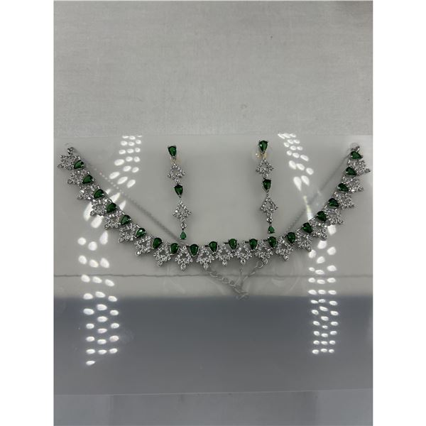Brand New American Diamond Necklace With Earrings.