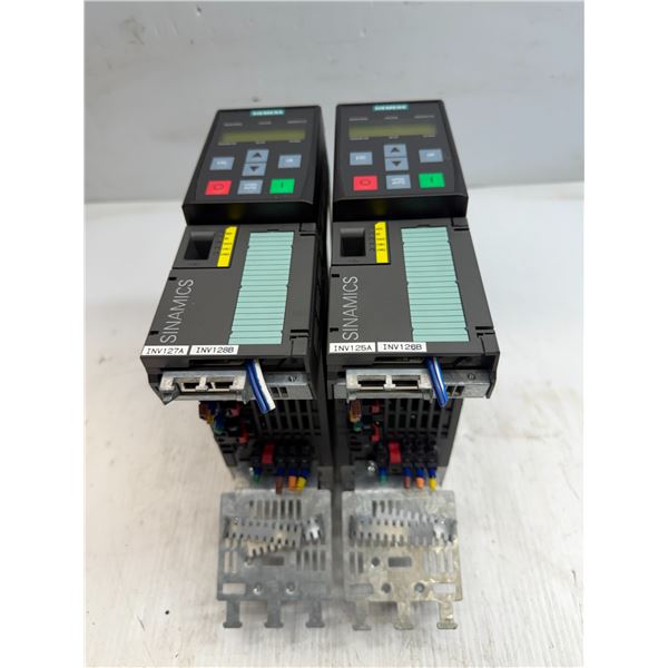 (2) Siemens #6SL3210-1PE18-0UL1 w/ #6SL3244-0BB12-1FA0