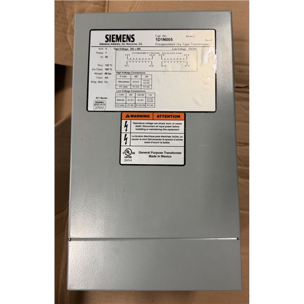 Siemens #1D1N005 Encapsulated Dry Type Transformer