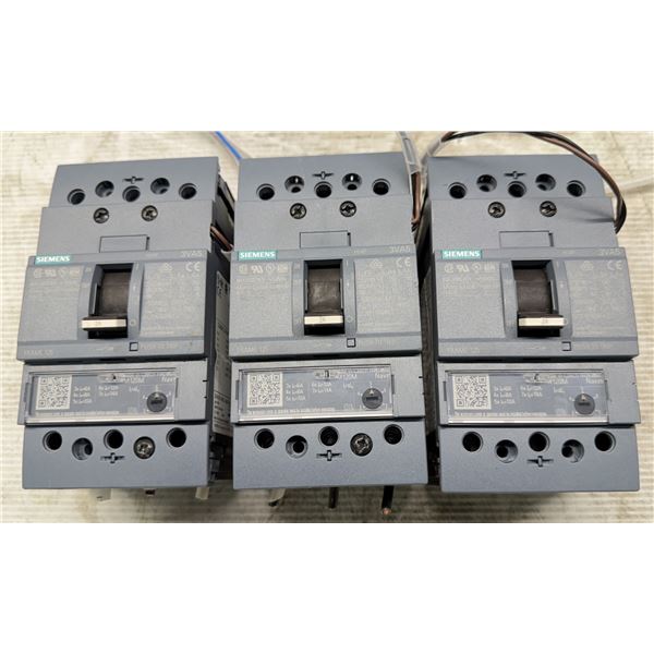 (3) Siemens #3VA5102-1MU31-0AA0 Circuit Breakers