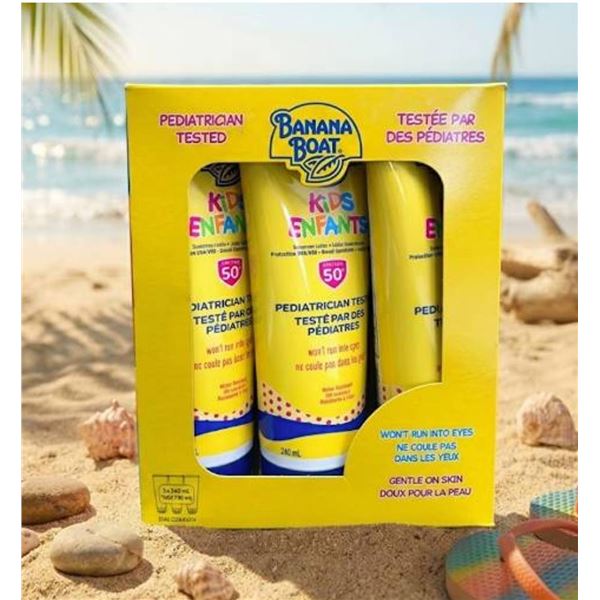 Banana Boat Kids Enfants SPF 50 Sunscreen 3x240ml