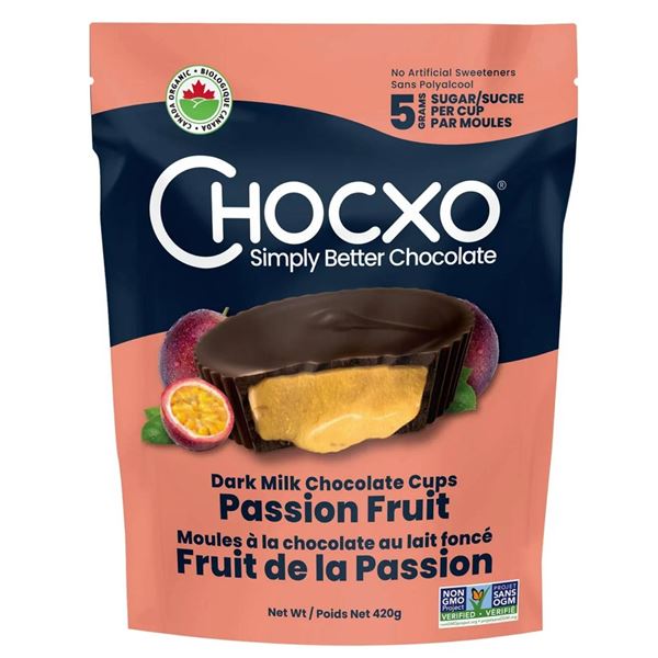 ChocXO Dark Milk Chocolate Passion Fruit Cups